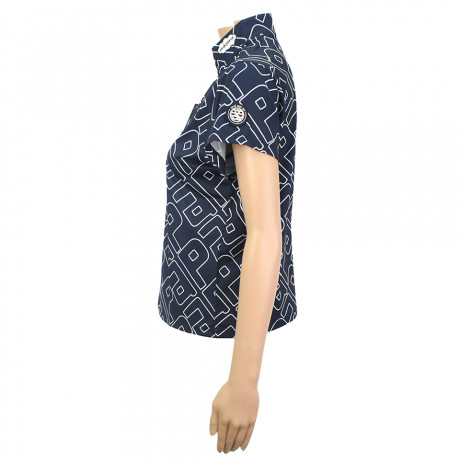 半袖ハーフジップハイネックプリントシャツ AFS9512Q2(2022年春夏モデル) NV