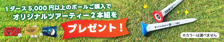 1ダース5,000円以上のボールご購入でオリジナルツアーティー2本組をプレゼント！