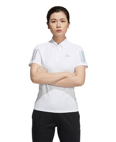 スリーストライプス 半袖ストレッチボタンダウンシャツ VS980 ホワイト