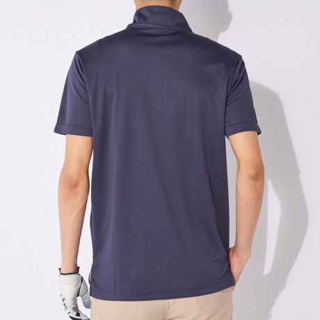 メンズ ジップ半袖ポロシャツ 2022 春夏 ゴルフウェア 742686 ネイビー